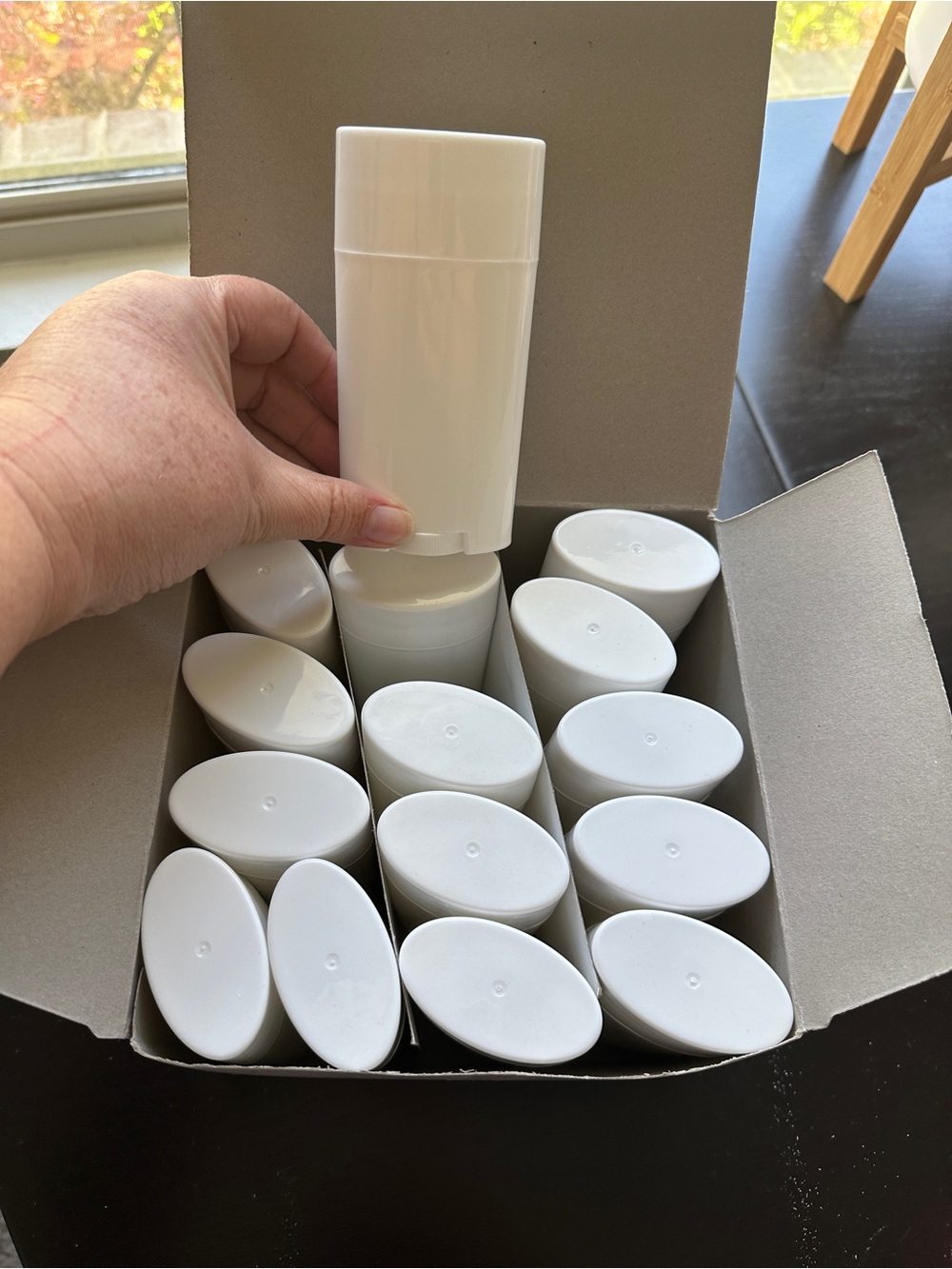 Set of 15 White Plastic Twist-Up Containers